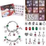 Jojoy Adventskalender Sieraden - Kerst Sieraden - Armbandjes - 22 Bedels - 2 Armbanden - ADVENTSNOW