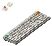 NuPhy Node 100, clavier mécanique sans fil, profil haut, disposition ANSI US, Bluetooth, 2,4 GHz, USB-C, couleur : Lunar White, commutateurs : Red Max