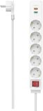 Hama Stekkerdoos met schakelaar - 5-voudig - 1,4m kabel - Wit