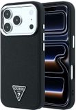 Guess - Grained Triangle Logo MagSafe Case for iPhone 18 Pro / 17 Pro - Black