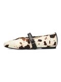 POSH by Poelman Gina ballerina's met koeienprint ecru/bruin