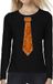 Bellatio Decorations Verkleed shirt dames - oranje pailletten stropdas - zwart - carnaval - longsleeve XXL