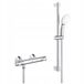 Grohe Grohtherm 500 Doucheset - thermostatische douchekraan - met glijstangset - 90cm - ronde handdouche - 3 straalsoorten - gladde doucheslang - chroom