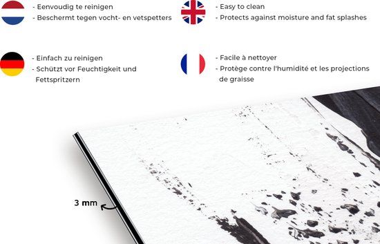 KitchenYeah Spatscherm keuken 120x80 cm - Kookplaat achterwand Verf - Design - Abstract - Muurbeschermer - Spatwand fornuis - Hoogwaardig aluminium