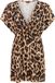 Protest PRTPasso Tuniek Dames Korte Mouwen Loose Fit Groen XXL Viscose Dierenprint Fudge Camel