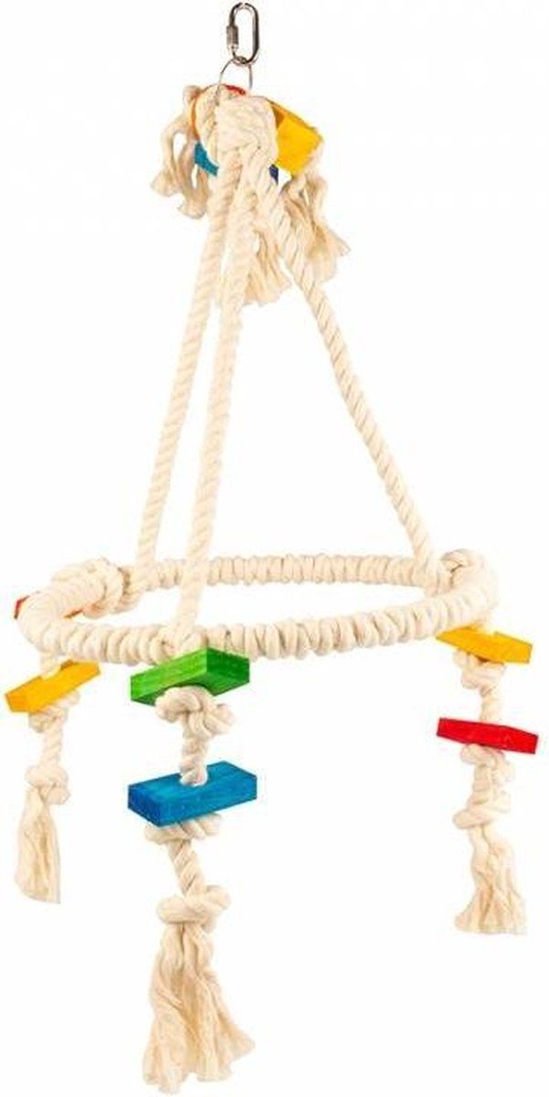 Duvo+ Piramide met blokjes en touw - 35x35x73cm