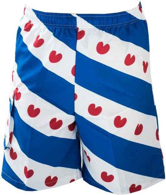Friese Zwembroek/Zwemshort - Mannen - Rood/Wit/Blauw - Maat M - Polyester