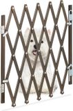 Relaxdays Hondenhekje - Bamboe - Donkerbruin - Uitschuifbaar 48,5-60 cm hoog, 96 cm breed