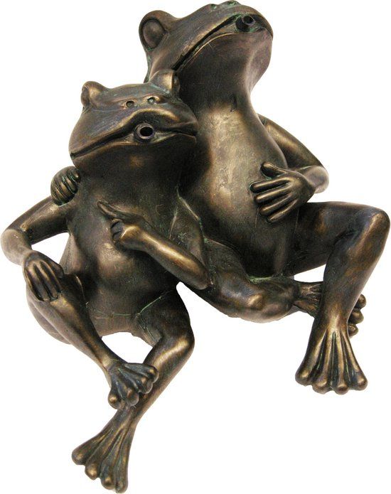 Ubbink - Spuitfiguur - Kikkers (2) - Waterornament - 22cm - Verdigris
