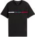 Tommy Hilfiger Heren T-shirt L Katoen Zwart Ronde Hals Korte Mouw Casual