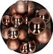 Merkloos / Sans marque Kerstballen - kunststof - 18x stuks - bruin - 6 en 8 cm