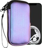 kwmobile telefoontasje universeel geschikt voor L - 6,5" smartphones - 16,5 x 8,9 cm - Hoesje met rits en polslusje - In metallic lila