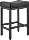 VEVOR barkrukken, 2 stuks, PU-leer, 645 mm hoog, met gevoerde zitting en metalen poten, zwart