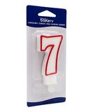 0316507 Decora 0316507 kaars No 7 MET ROODE RAND H 7,5 CM