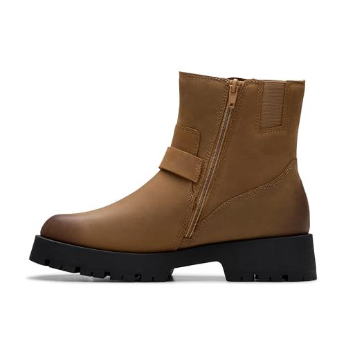 Clarks Ledwick Haley Womens Dark Sand Oily, 7.5