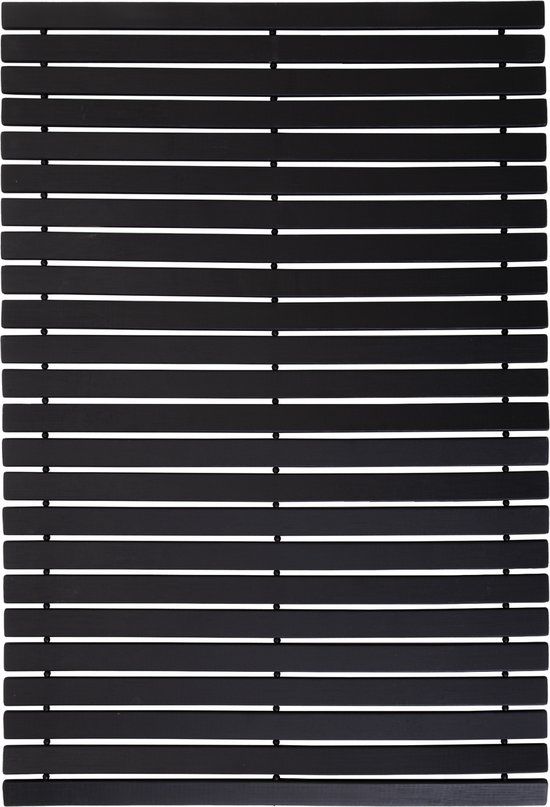 QUVIO Badmat Hout Zwart 60x40cm