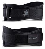 FITGRIFF® Ceinture de musculation V2 - Ceinture de musculation pour femmes et hommes - Bodybuilding, musculation, CrossFit - Ceinture d'entraînement, ceinture de musculation, fitness (noir complet, XL)