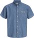 JACK&JONES JORNORREBRO DENIM SHIRT SS Heren Overhemd L Katoen Medium Blue Denim