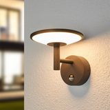 Lucande Fenia LED applique extérieure avec détecteur, IP54, anthracite