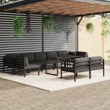 Maison Exclusive - Salon de jardin pour jardin, composé de 10 pièces avec coussins, couleur anthracite, en aluminium