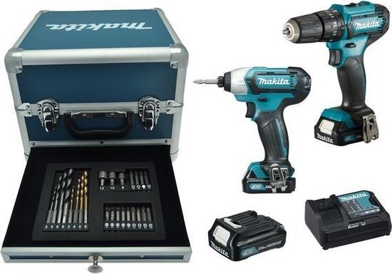 Makita CLX228SAX2 Accu Combiset 12V 2,0Ah in Aluminium koffer