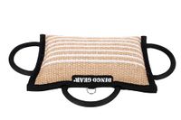 DINGO GEAR S00521 Hondenbijtkussen voor K9-training, gehoorzaamheid, IGP, hondenbeetsessies van speciale krachten, versterkte wig met 3 handgrepen, natuurlijke jute, hoge hardheid