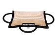 DINGO GEAR S00521 Hondenbijtkussen voor K9-training, gehoorzaamheid, IGP, hondenbeetsessies van speciale krachten, versterkte wig met 3 handgrepen, natuurlijke jute, hoge hardheid