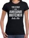 Bellatio Decorations Awesome Butcher / geweldige slager cadeau t-shirt zwart - dames - kado / verjaardag / beroep shirt S
