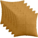 vidaXL - Kussensloop - 6 stuks - ALMELO - Geel - 35 x 35 cm - corduroy