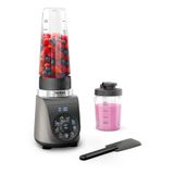 Tefal Blend Up BL19JEF0 Mini-mixer, 1000 W, 8 automatische programma's, Powelix-messen, automatische reinigingsmodus, compact, licht, stille modus, incl. on-the-go flessen (400/700 ml), grijs