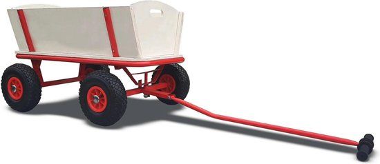 Diggers Bolderkar Hout/Metaal Rood 88x44x52cm 80kg Draagcapaciteit