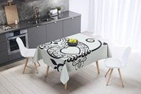 Bonamaison Tafelkleed, Anti-Mold, Sneldrogend, Waterdicht, 100% Polyester Tafellaken, 140cm x 140cm - Ontworpen en Vervaardigd in Turkije