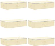 vidaXL Opbergbox - 6 stuks - Nonwoven - Crèmekleurig - 70 x 40 x 18 cm