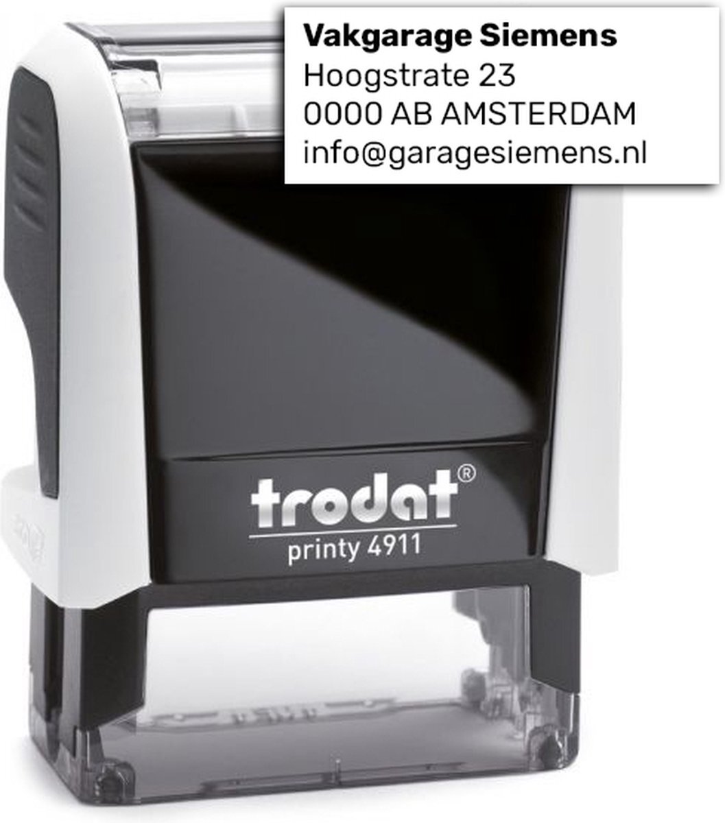 Namengigant Trodat Printy 4911 - Zwarte inkt - 38 x 14 mm - Zelf ontwerpen - Kantoorstempel met Eigen tekst - Zelfinktende Stempels - Gratis Verzending