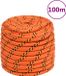 vidaXL Boottouw 16 mm 100 m polypropyleen oranje