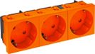 OBO Bettermann Prise de courant 33°, triple avec terre 250V, 10/16A Polycarbonate orange vif RAL 2004, 6120125