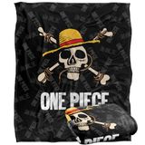 One Piece JOLLY ROGER LOGO Silky Touch Super zachte plaid 152 x 127 cm