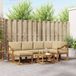vidaXL - Salon de jardin en acacia - Salon de jardin d'angle - 6 places - Naturel et beige
