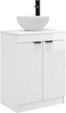 vidaXL Badkamermeubel met Wasbak Hoogglans Wit 54 x 35 x 83 cm