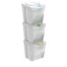 WELL HOME MOBILIARIO & DECORACIÓN Set van 3 gerecyclede vuilnisemmers, gebroken wit, 3 x 25 l