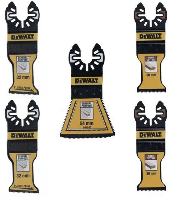 DeWalt DT20777-QZ - Multifunctionele Zaagblad Set - 5 Stuks - Bi-Metaal en HCS