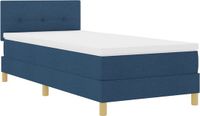 vidaXL Boxspringbed met kussens en hoofdbord, blauw, 100 x 200 cm, stof
