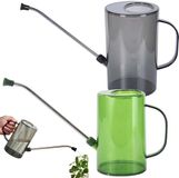 Azomor® Set van 2 gieters met lange tuit, gegalvaniseerd staal, 1 l, meerkleurig