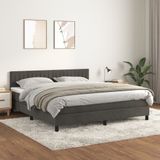 Maison Exclusive - Sommier à lattes de lit et matelas Velours gris foncé 160x200cm