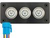 ProRide Interrupteurs à pression métalliques en panneau triple 12-24V ON-OFF - 19mm - IP67 - Indicateur LED Blanc