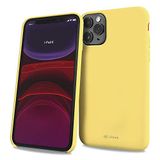i-Paint Beschermhoes voor iPhone 11 Pro 5,8 inch (12,7 cm) van gele siliconen met microvezelvoering, Solid Case Yellow