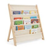 Merkloos / Sans marque Relaxdays Boekenrek kind - hout - 80 x 75 x 30 cm - kinderkamer