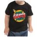 Bellatio Decorations Kerst t-shirt my friend Santa is the best zwart - peuter - kerst kleding - jongen / meisje 92