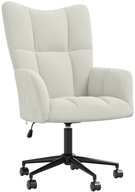 vidaXL Relaxstoel fluweel crèmewit