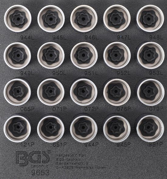 BGS 9653 - Jeu d'outils pour écrous antivol pour Volvo - 20 pièces
